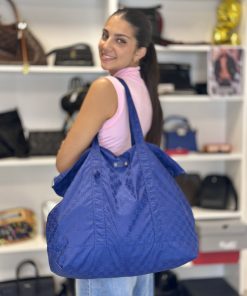 Borsa Tote Gucci Pieghevole in Nylon Blu - immagine 3
