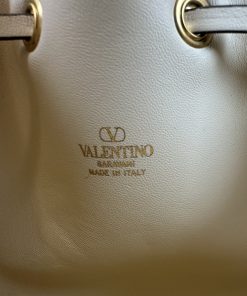 Mini Borsa Valentino a Secchiello VLogo Signature In Nappa color Light Ivory - immagine 6