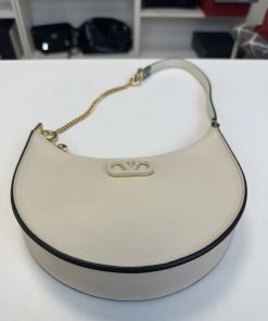 Mini Borsa Valentino Hobo VLogo Signature In Vitello Granato color Light Ivory - immagine 9