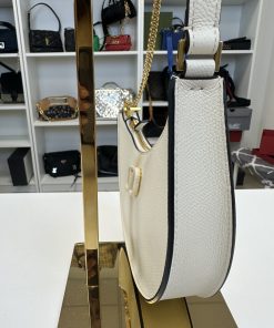 Mini Borsa Valentino Hobo VLogo Signature In Vitello Granato color Light Ivory - immagine 6