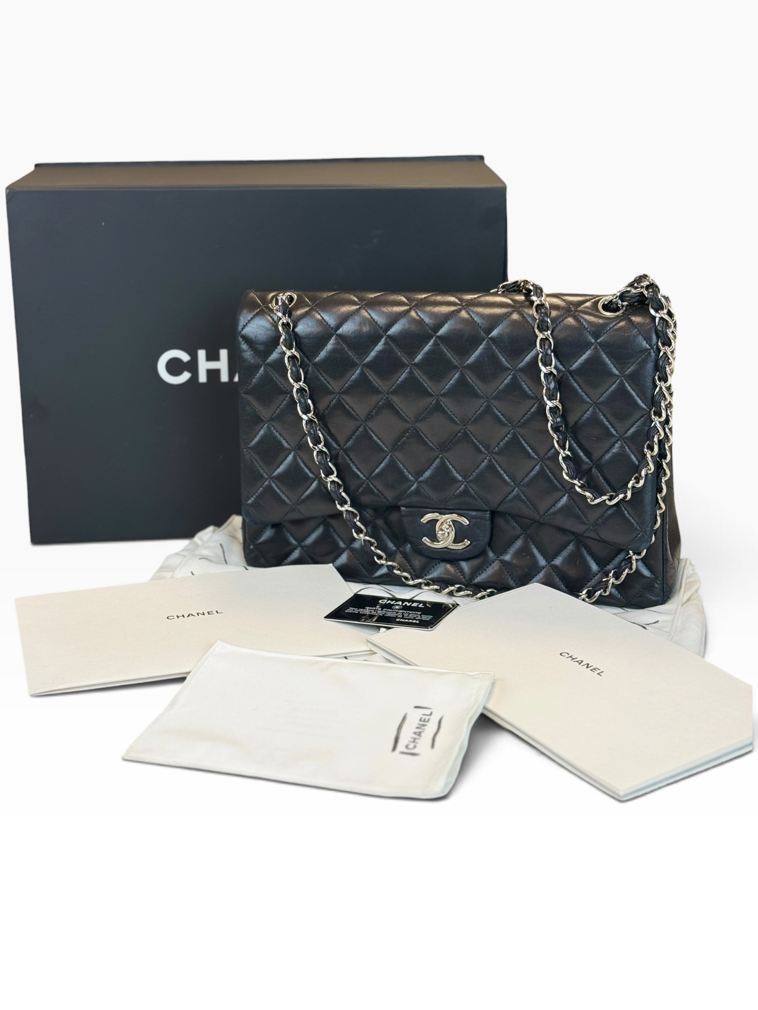 Borsa Chanel Maxi Jumbo Timeless in Pelle Nera
