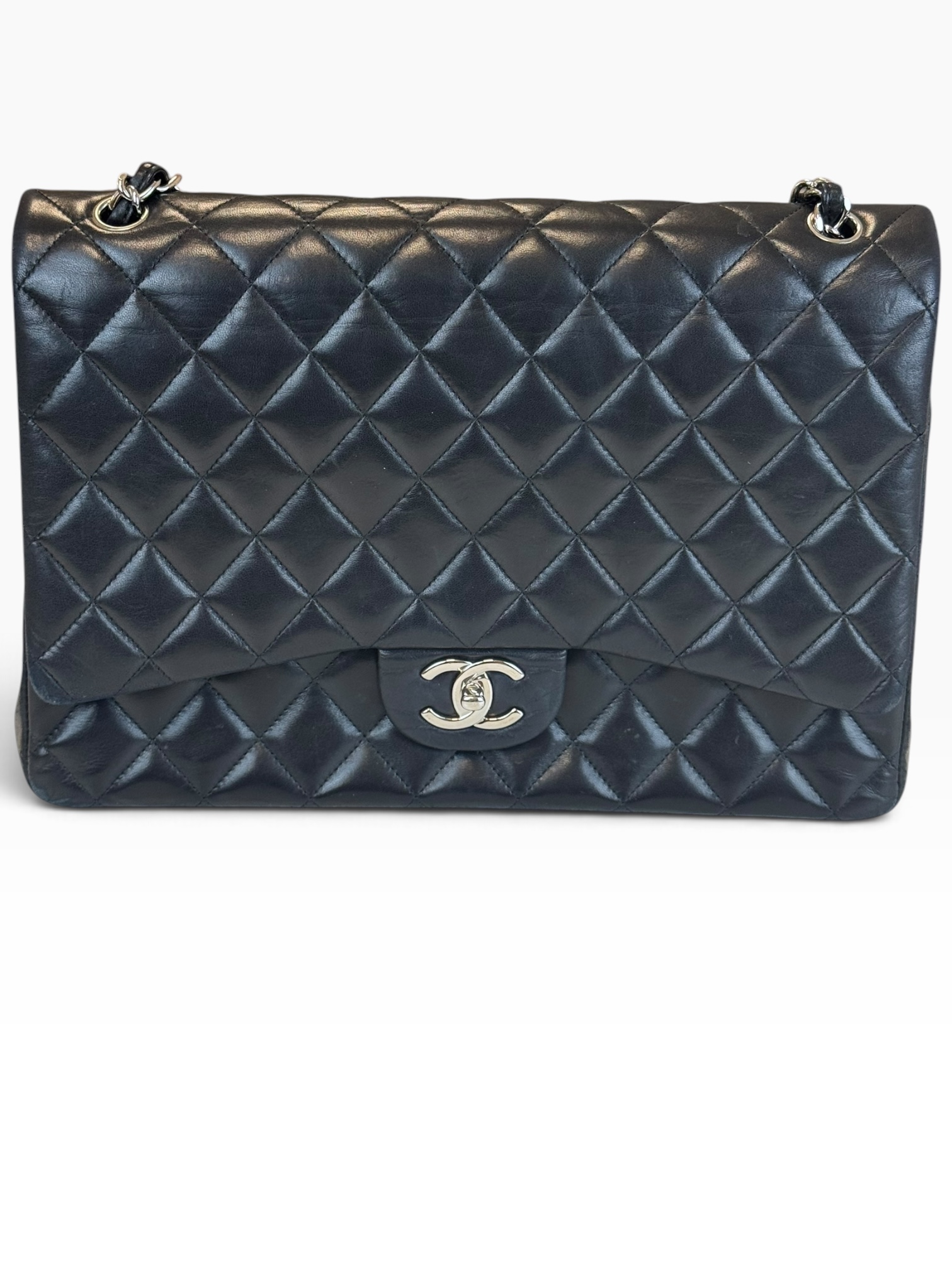 Borsa Chanel Maxi Jumbo Timeless in Pelle Nera - immagine 2