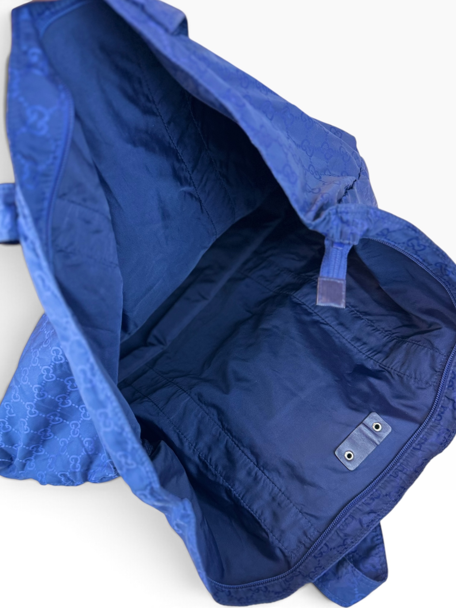 Borsa Tote Gucci Pieghevole in Nylon Blu - immagine 6