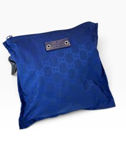 Borsa Tote Gucci Pieghevole in Nylon Blu - immagine 5