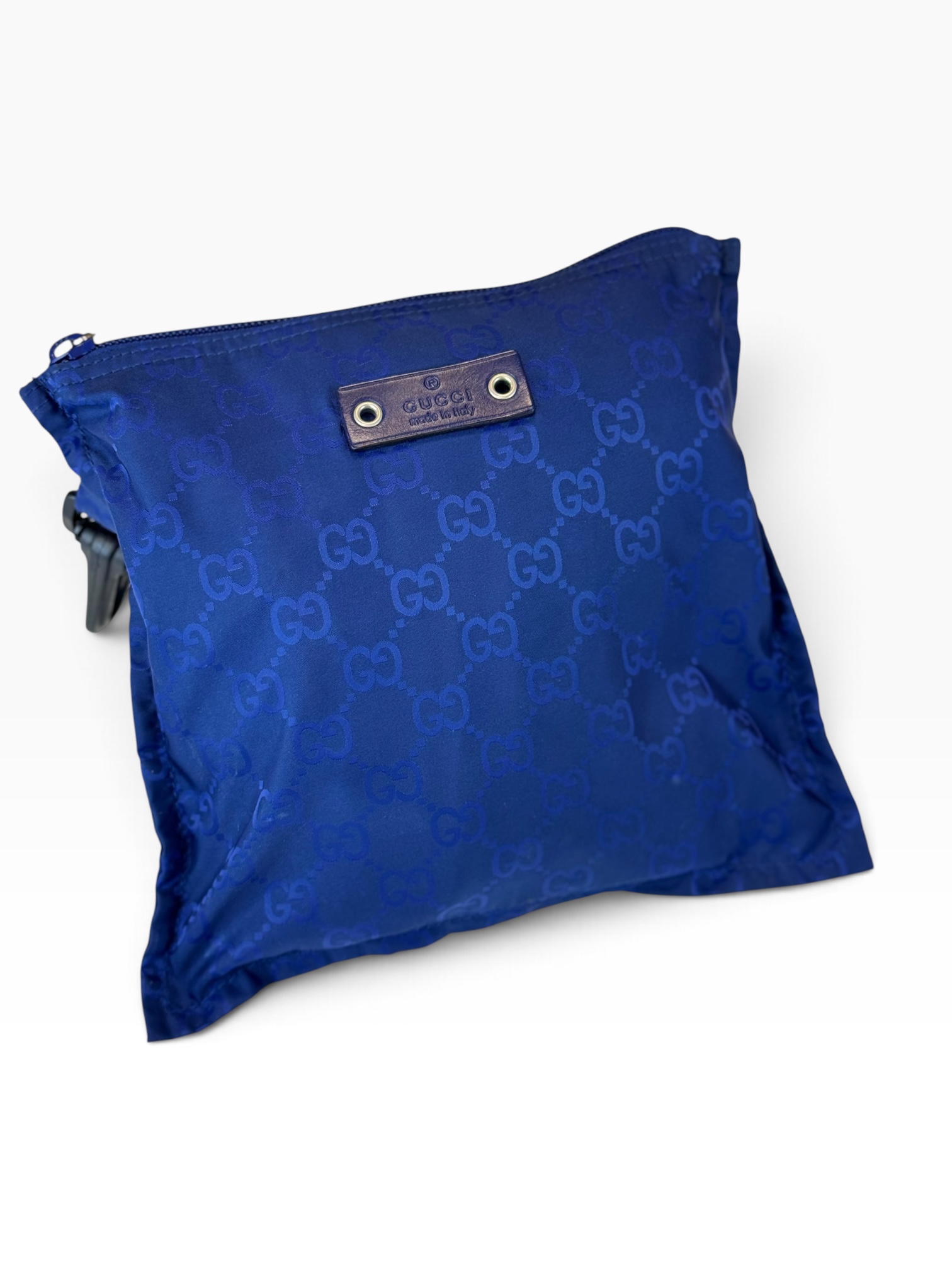 Borsa Tote Gucci Pieghevole in Nylon Blu - immagine 5