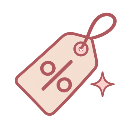 Cartellino sconto beige e rosa antico