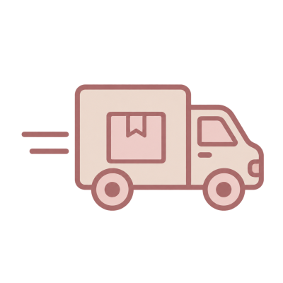 Camion delle consegne beige e rosa antico