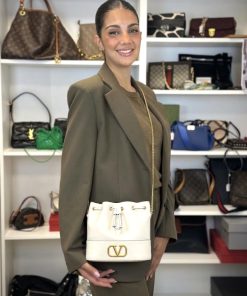 Alternative view of Mini Borsa Valentino a Secchiello VLogo Signature In Nappa color Light Ivory