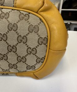 Borsa Gucci Sukey 2-Way Shoulder Bag in Tela Beige e Pelle Gialla - immagine 15