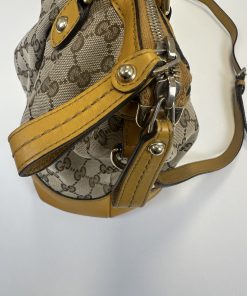 Borsa Gucci Sukey 2-Way Shoulder Bag in Tela Beige e Pelle Gialla - immagine 26