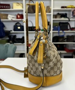 Borsa Gucci Sukey 2-Way Shoulder Bag in Tela Beige e Pelle Gialla - immagine 27