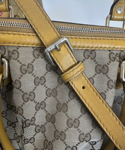 Borsa Gucci Sukey 2-Way Shoulder Bag in Tela Beige e Pelle Gialla - immagine 30