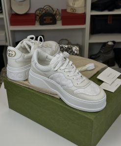Sneakers Gucci GG in Tessuto GG Supreme Bianche - immagine 3