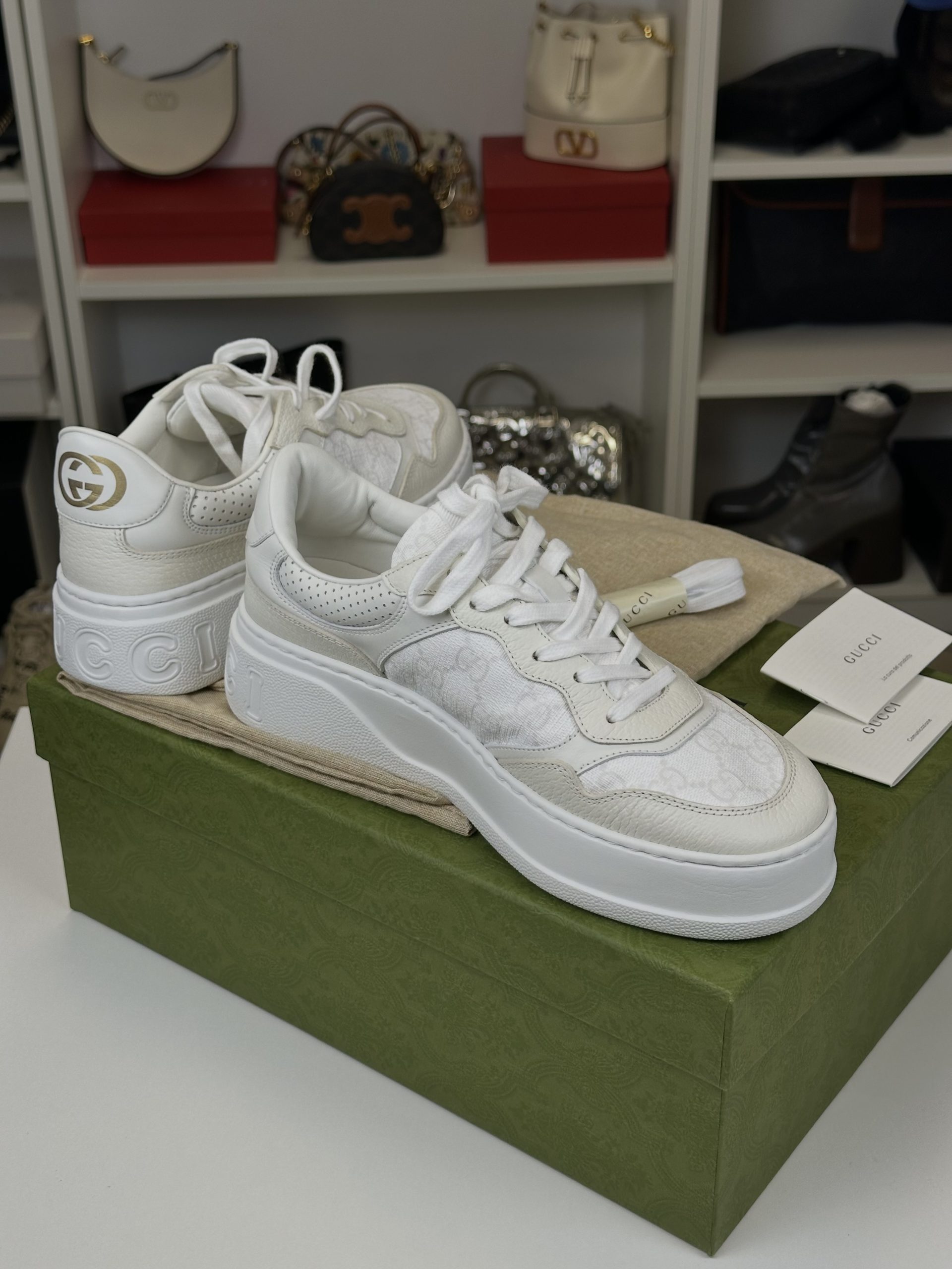 Sneakers Gucci GG in Tessuto GG Supreme Bianche - immagine 3