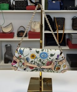 Borsa Gucci Horsebit Chain Stampa Flora