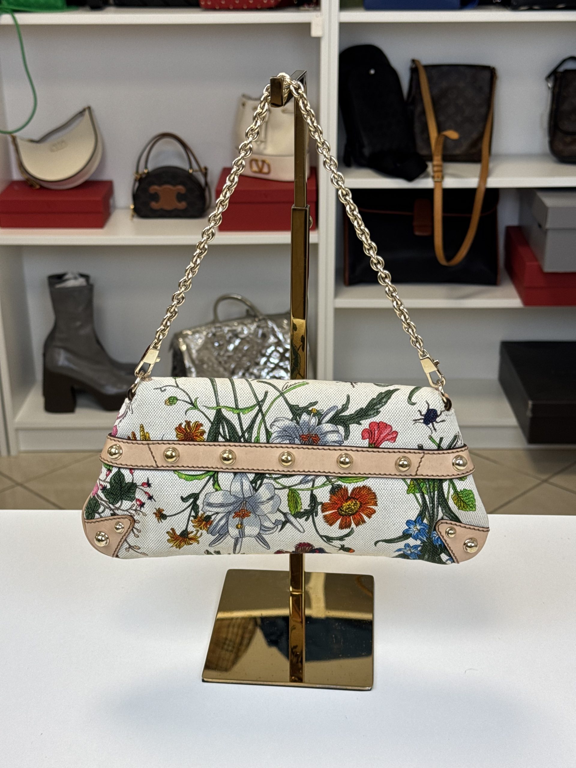 Borsa Gucci Horsebit Chain Stampa Flora - immagine 2