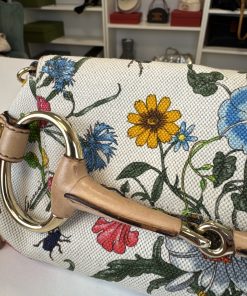 Borsa Gucci Horsebit Chain Stampa Flora - immagine 8