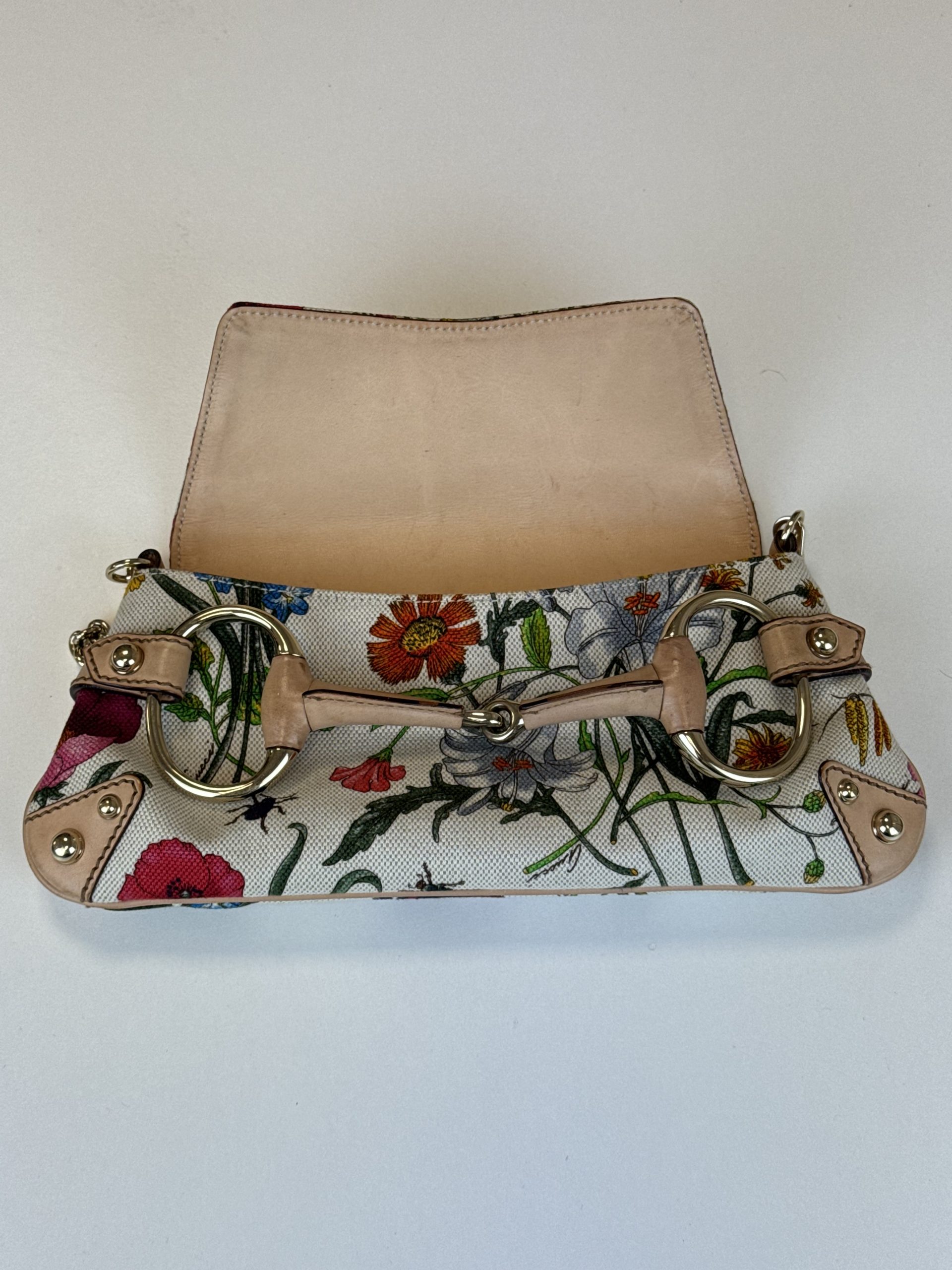 Borsa Gucci Horsebit Chain Stampa Flora - immagine 6