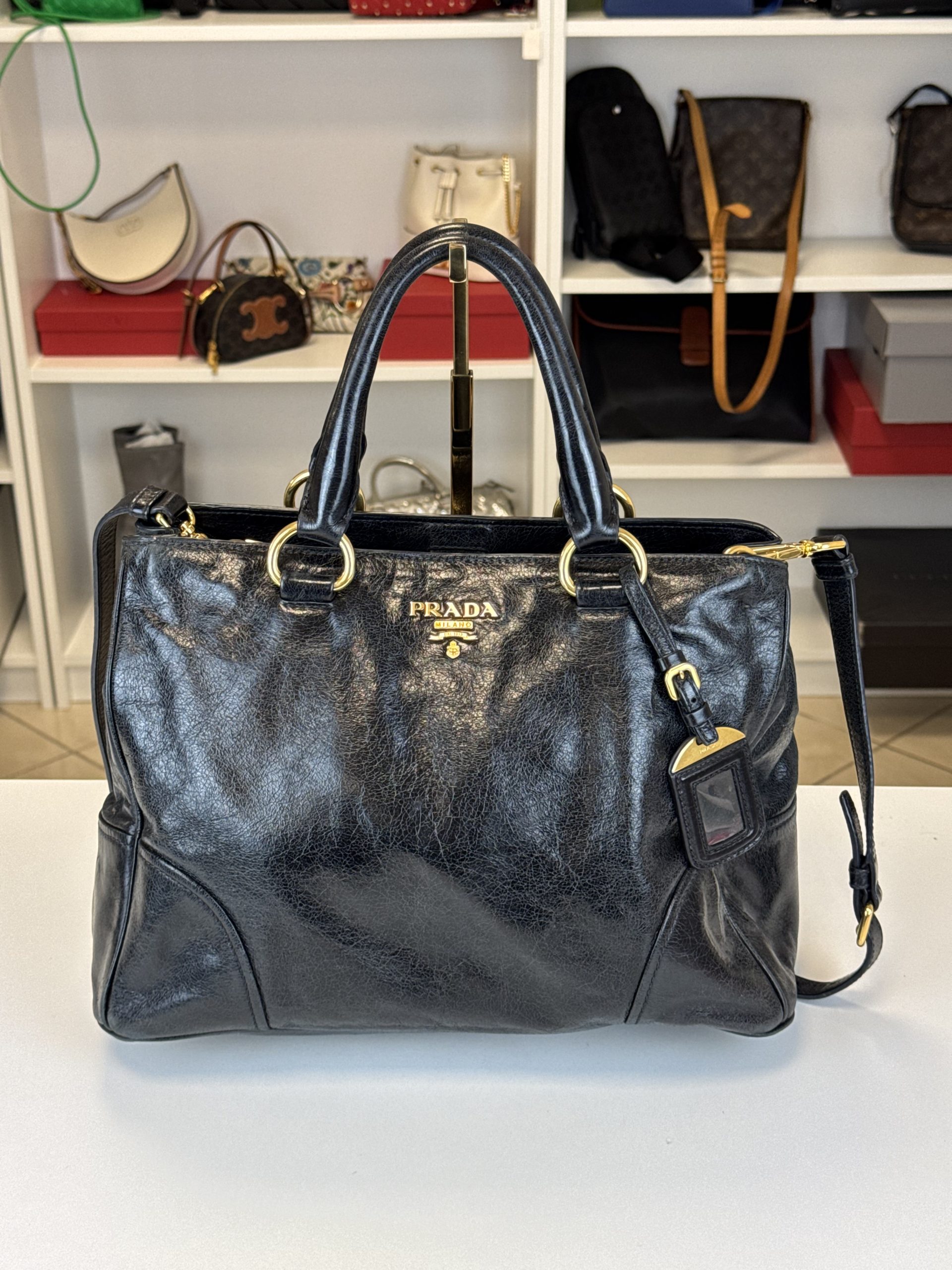 Borsa Prada in Pelle Shine Nera