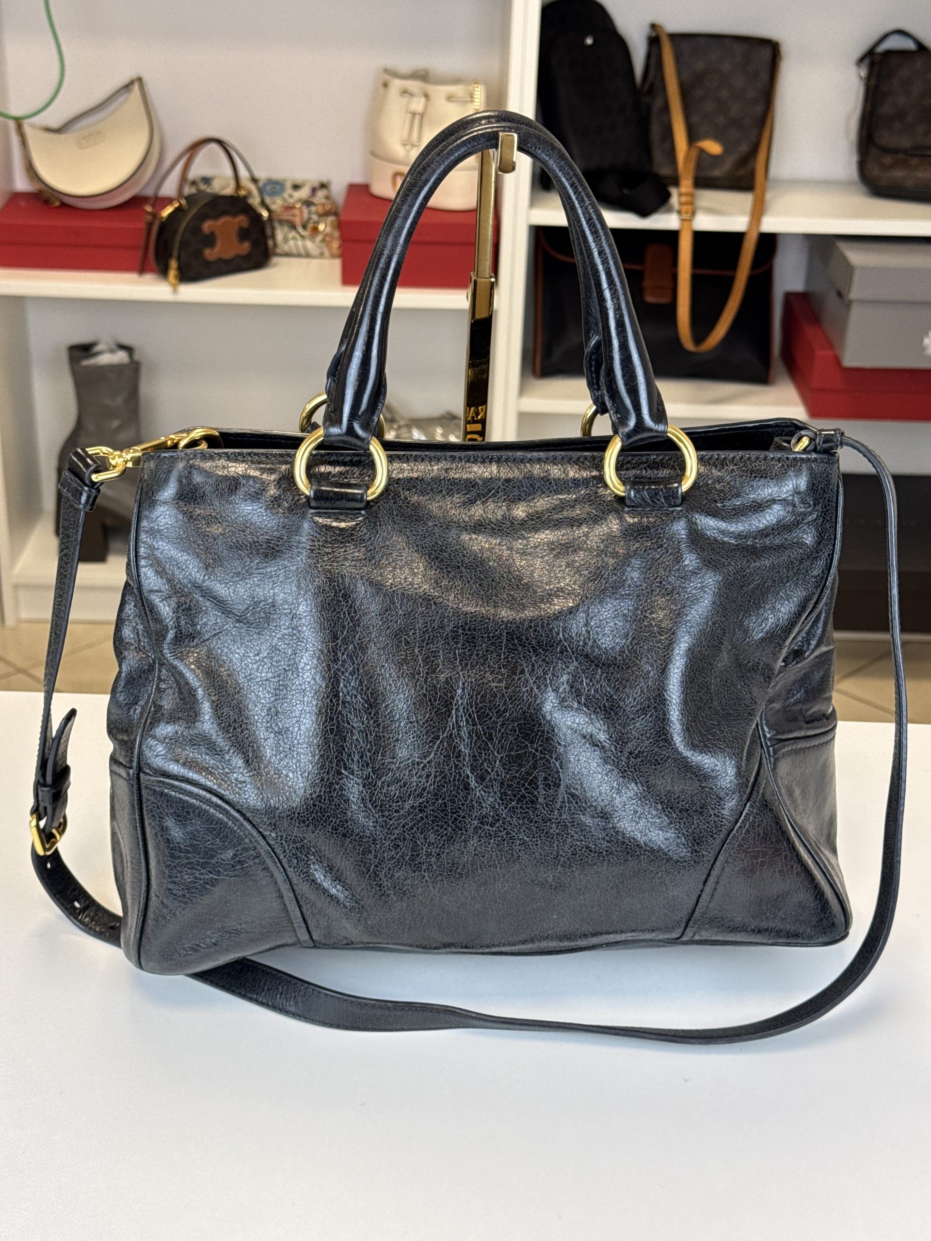 Borsa Prada in Pelle Shine Nera - immagine 2