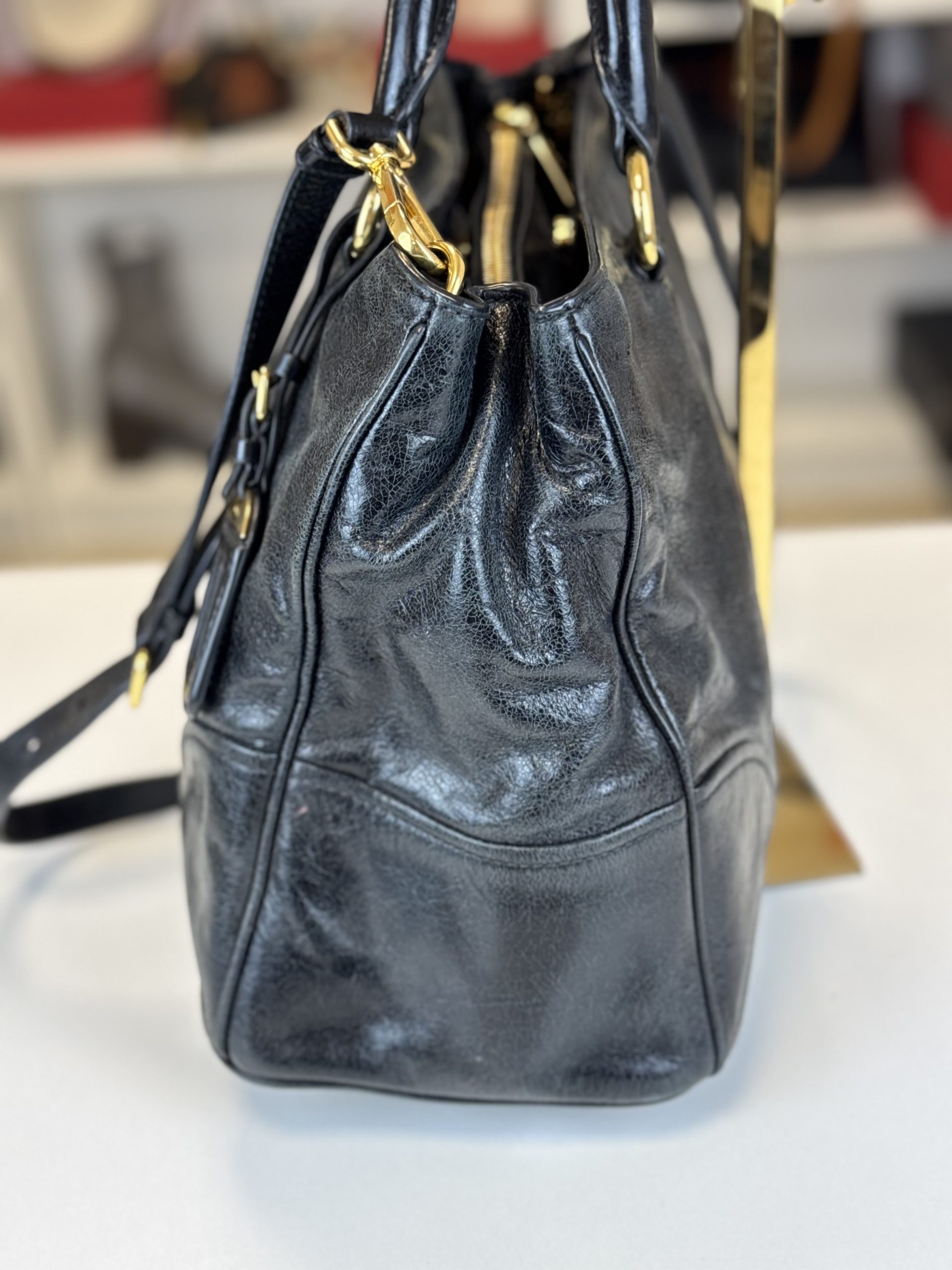 Borsa Prada in Pelle Shine Nera - immagine 17