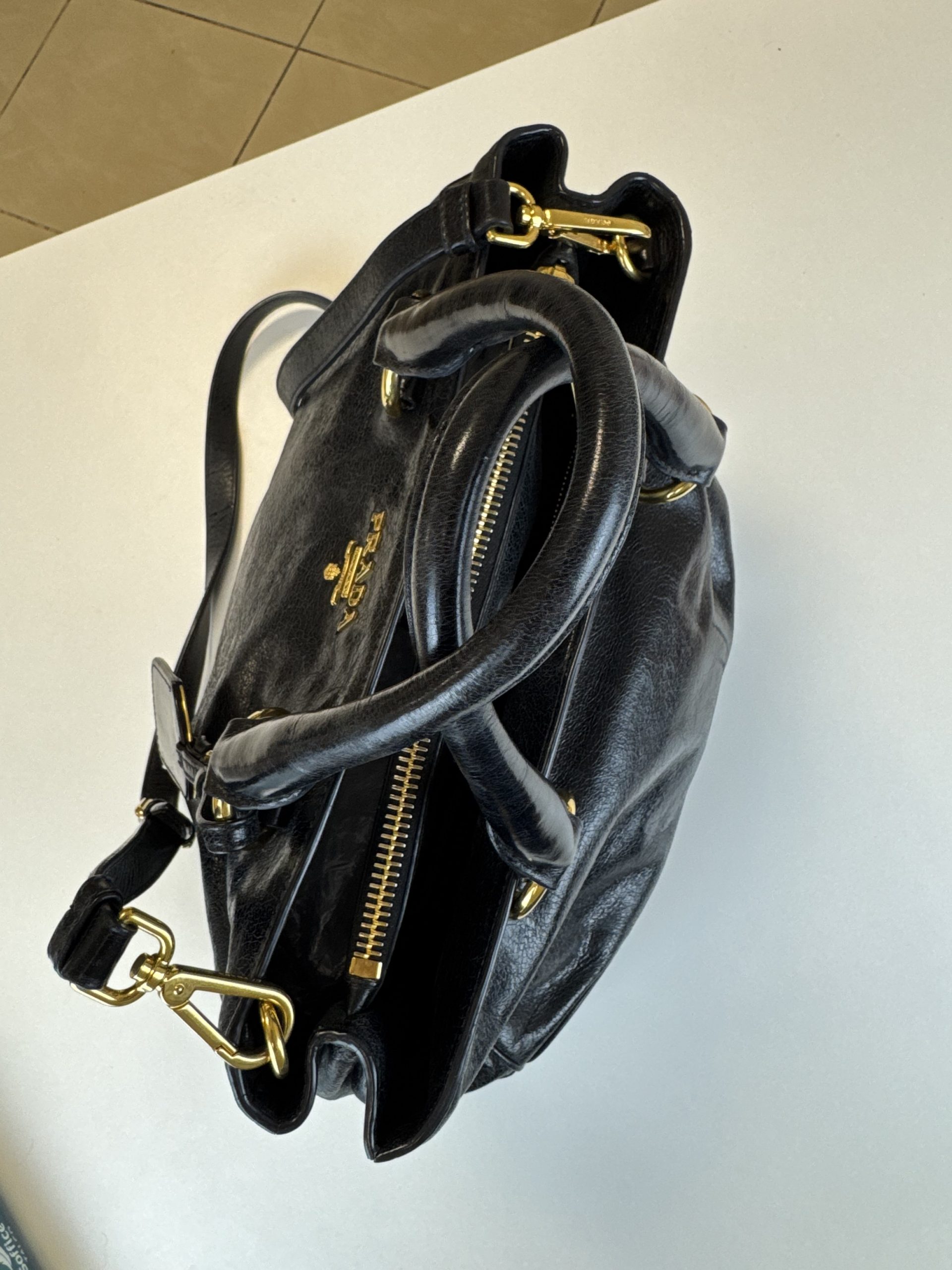 Borsa Prada in Pelle Shine Nera - immagine 11