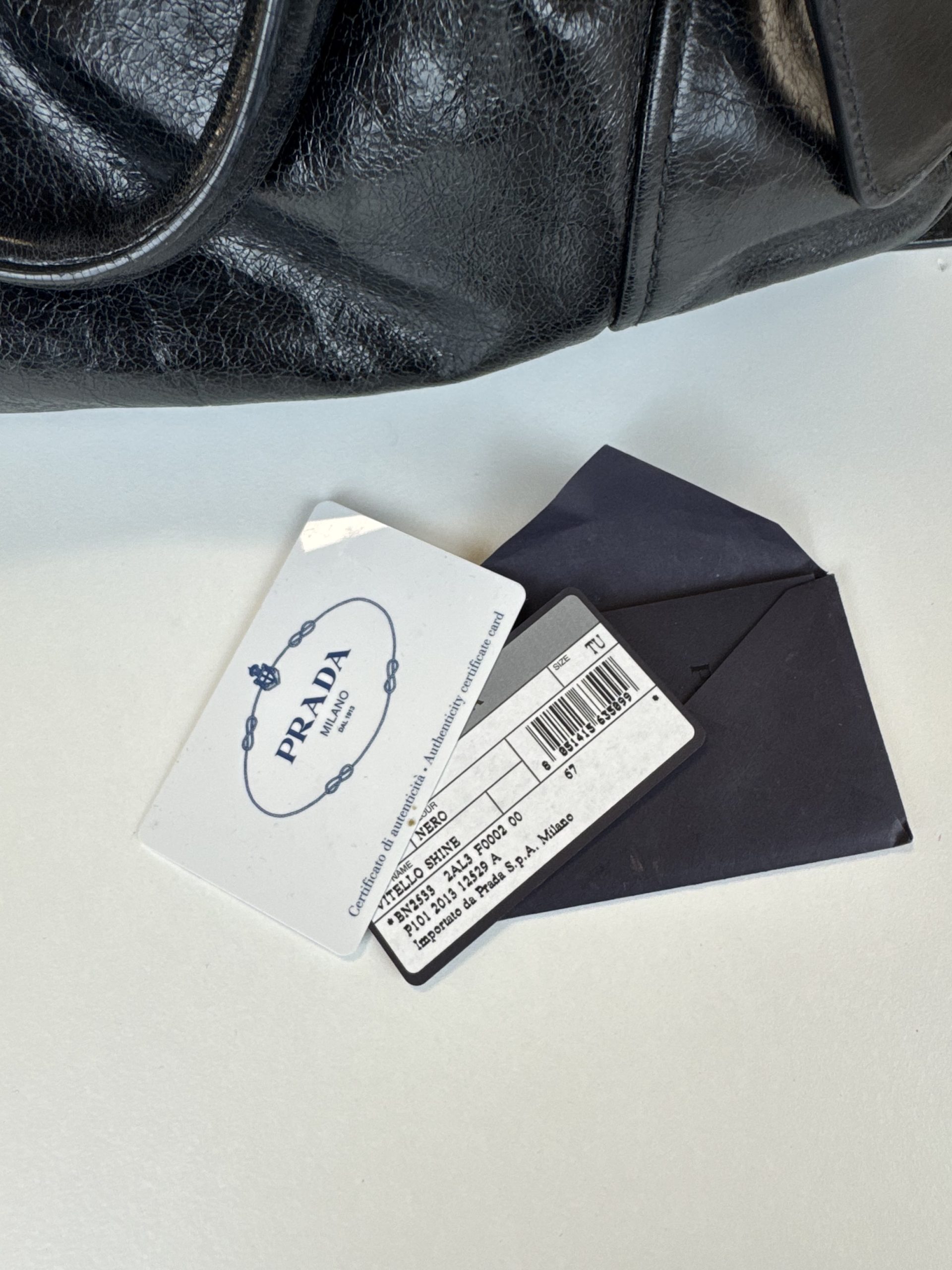Borsa Prada in Pelle Shine Nera - immagine 4