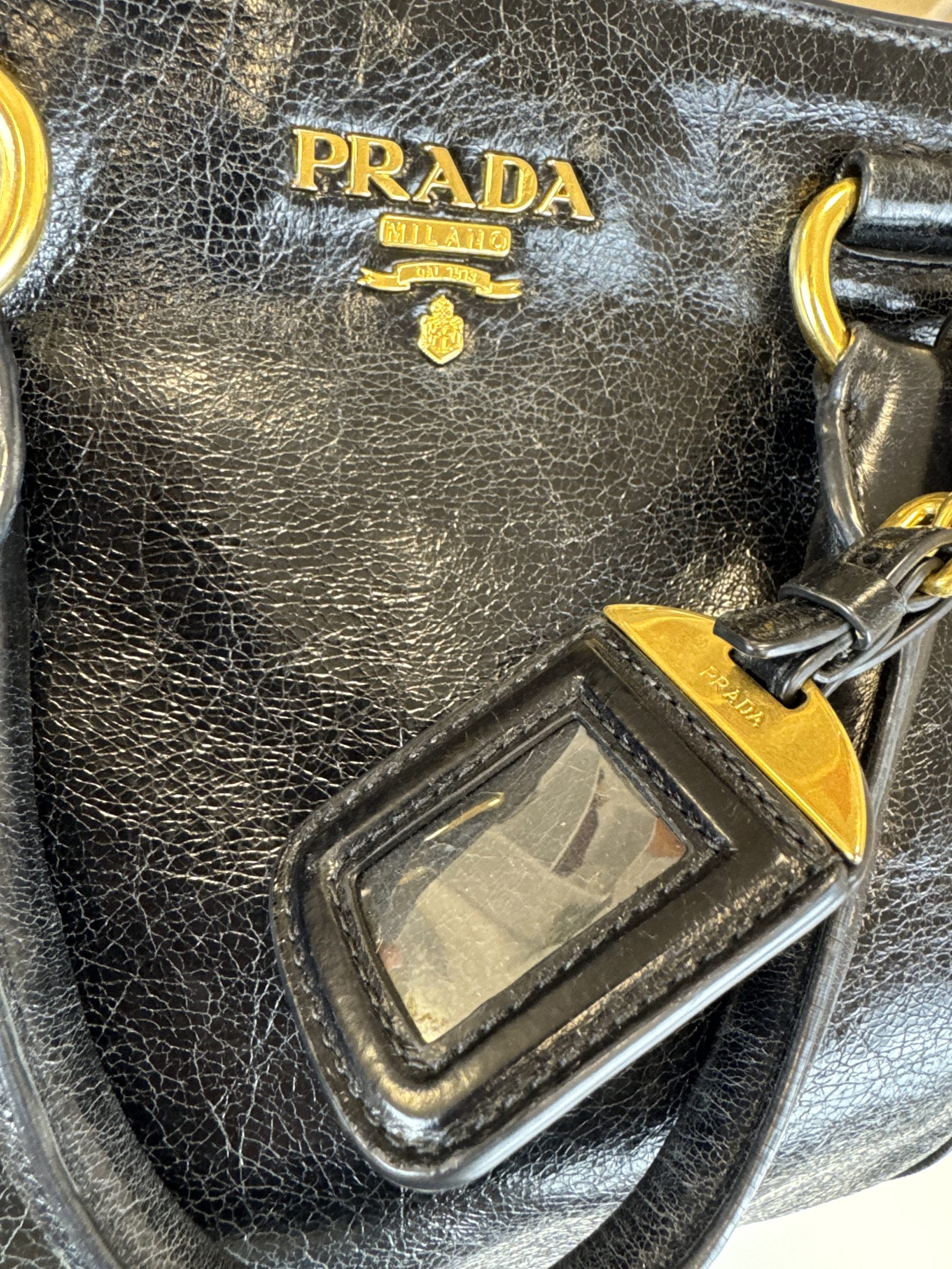 Borsa Prada in Pelle Shine Nera - immagine 3