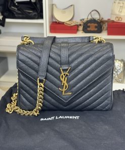 Borsa Saint Laurent Collège Medium in Pelle Nera