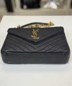 Borsa Saint Laurent Collège Medium in Pelle Nera - immagine 13