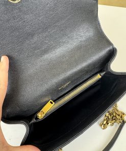 Borsa Saint Laurent Collège Medium in Pelle Nera - immagine 8