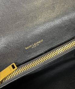 Borsa Saint Laurent Collège Medium in Pelle Nera - immagine 7