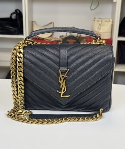 Alternative view of Borsa Saint Laurent Collège Medium in Pelle Nera