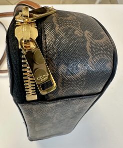 Borsa Celine a Mezzaluna in Tela Triomphe e Pelle - immagine 5